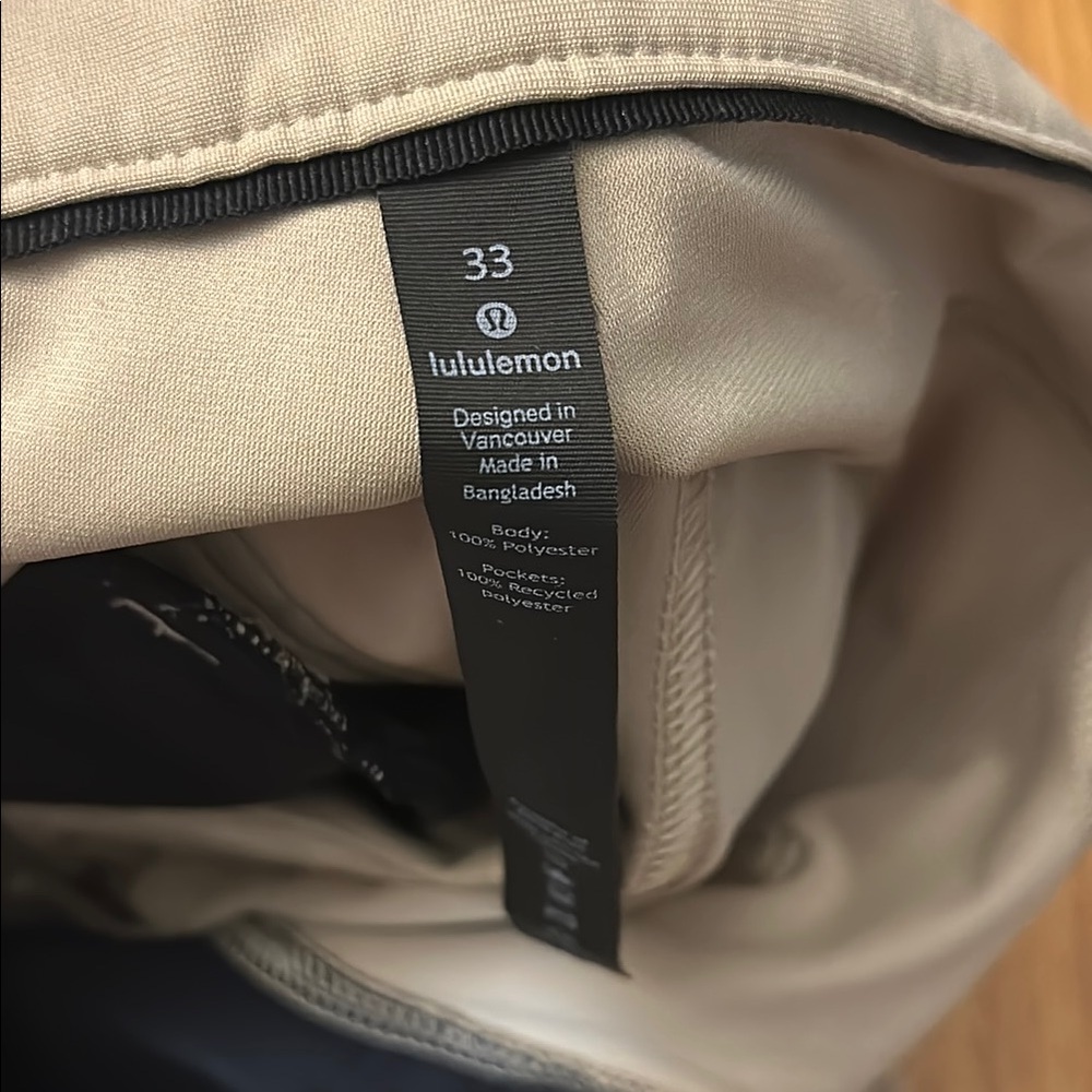 LIKE NEW Lululemon Skinny Fit Khakis Size 33 - Picture 6 of 6